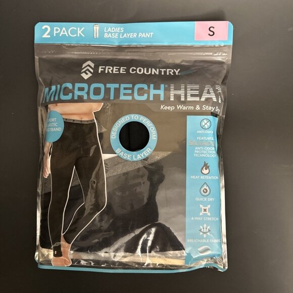 Free Country Women's Microtech Heat Base Layer Pant 2 Pack Small - Picture 2 of 6